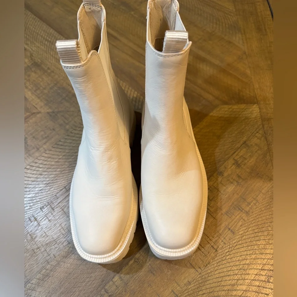 Sam Edelman Modern Ivory “Laguna” Chunky Sole Chelsea Boots Women’s Size 8 - Picture 5 of 16